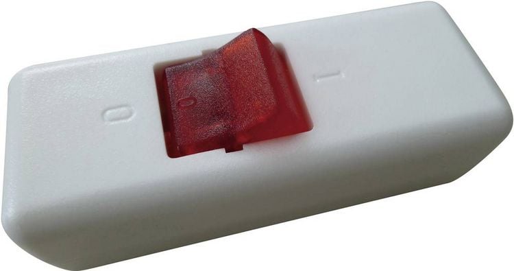 Produktbild: InterB&auml;r 8010-108.01 Schnurschalter Wei&szlig;, Rot 2 x Aus/Ein 10A 1St.