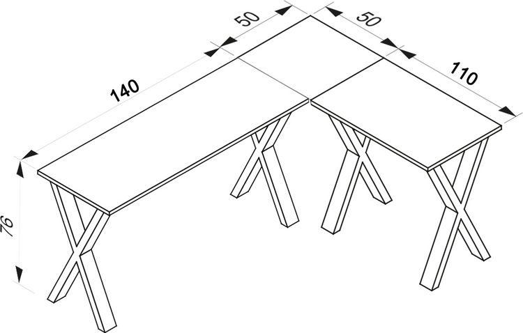 Produktbild: X Schreibtisch Eckschreibtisch L Form 130x130x50