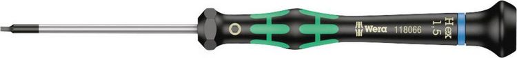 Produktbild: Wera 2054 Elektronik- u. Feinmechanik Innen-Sechskantschraubendreher Schl&uuml;sselweite (metrisch): 1.5 mm Klingenl&auml;nge: 60 mm
