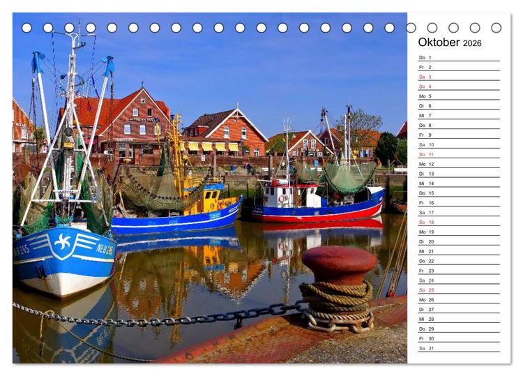 Produktbild: Neuharlingersiel - Ostfrieslands sch&ouml;nstes Hafenst&auml;dtchen (Tischkalender 2026 DIN A5 quer), CALVENDO Monatskalender