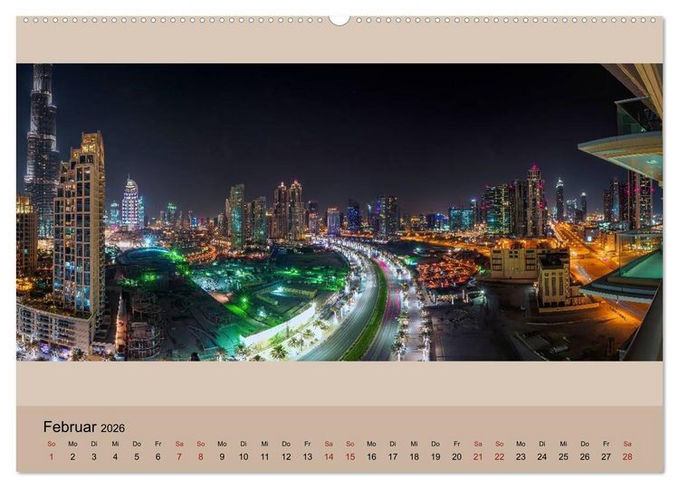 Produktbild: Impressions of Dubai 2026 (Wandkalender 2026 DIN A2 quer), CALVENDO Monatskalender