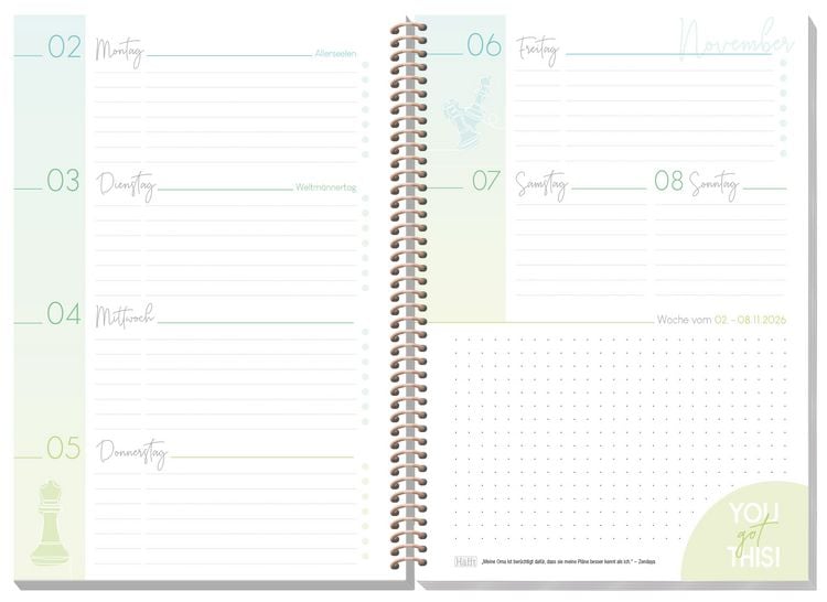 Produktbild: H&auml;fft College-Timer - Sch&uuml;lerkalender A5 26/27