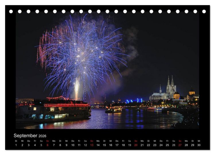 Produktbild: Feuerwerks - Impressionen (Tischkalender 2026 DIN A5 quer), CALVENDO Monatskalender