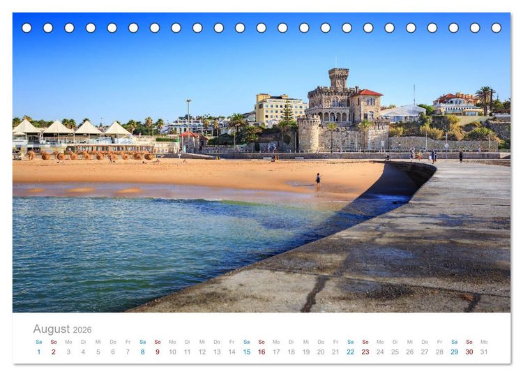 Produktbild: ESTORIL - die sch&ouml;nsten Badeorte Lissabons (Tischkalender 2026 DIN A5 quer), CALVENDO Monatskalender