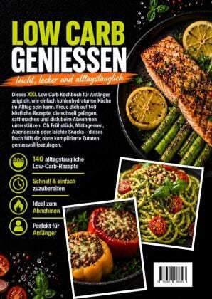 Produktbild: XXL Low Carb Kochbuch f&uuml;r Anf&auml;nger: 140 k&ouml;stliche Rezepte zum Abnehmen ohne Verzicht