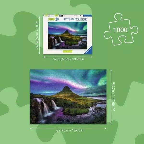 Produktbild: Erwachsenenpuzzle 1000 Teile - Nordlichter &uuml;ber Kirkjufell
