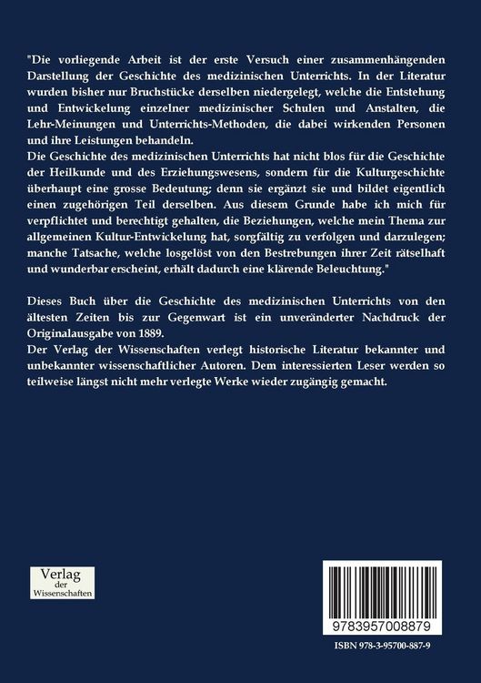 Produktbild: Geschichte des medizinischen Unterrichts