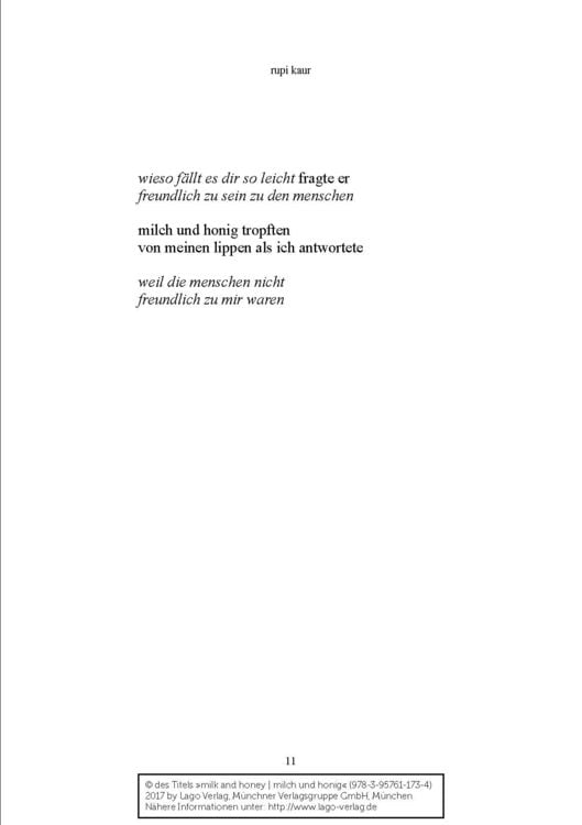 Produktbild: Milk and honey - milch und honig