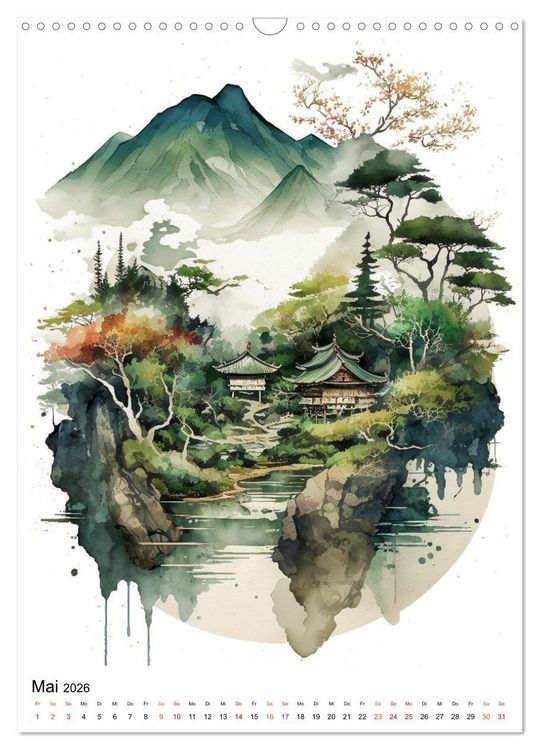 Produktbild: China - Aquarellmalerei (Wandkalender 2026 DIN A3 hoch), CALVENDO Monatskalender