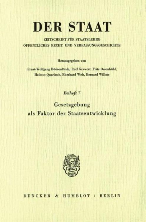 Produktbild: Gesetzgebung als Faktor der Staatsentwicklung.