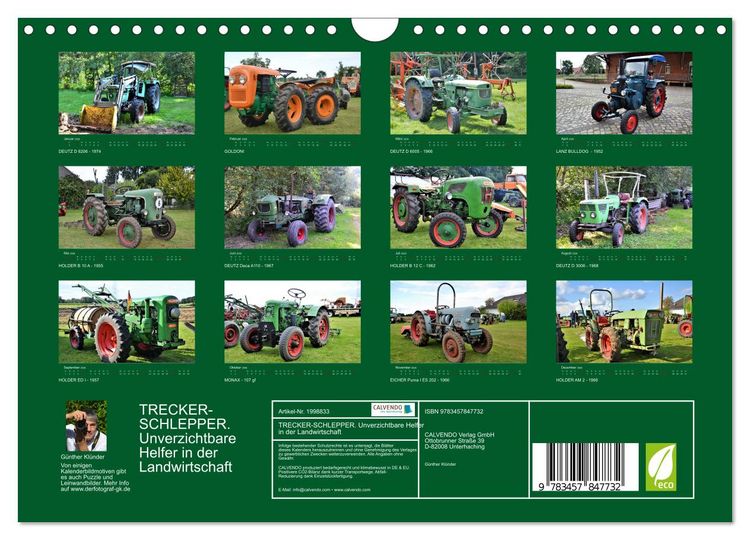 Produktbild: TRECKER-SCHLEPPER. Unverzichtbare Helfer in der Landwirtschaft (Wandkalender 2026 DIN A4 quer), CALVENDO Monatskalender