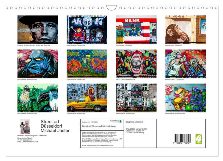Produktbild: Street art D&uuml;sseldorf Michael Jaster (Wandkalender 2026 DIN A3 quer), CALVENDO Monatskalender