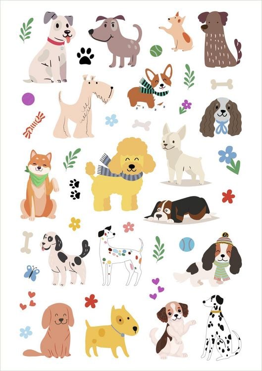 Produktbild: Glanz-Sticker &ndash; Hunde