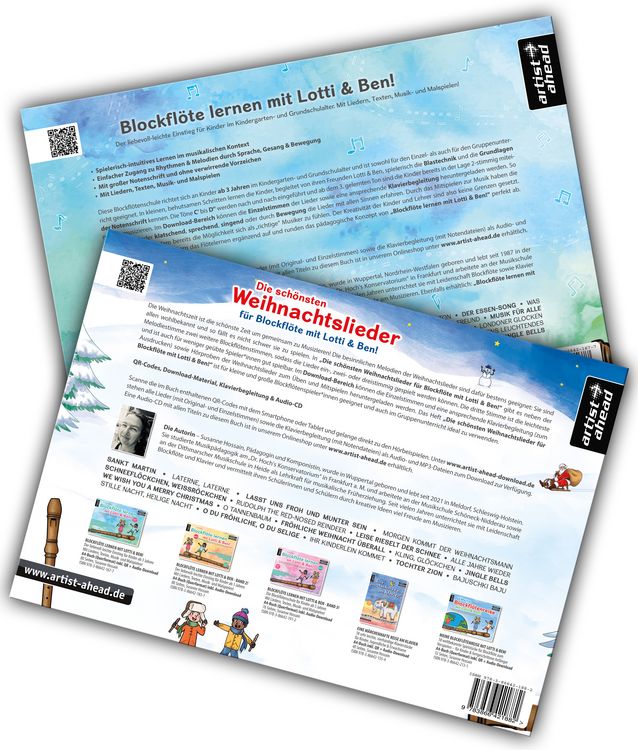 Produktbild: Blockfl&ouml;te lernen mit Lotti & Ben + Die sch&ouml;nsten Weihnachtslieder f&uuml;r Blockfl&ouml;te im Set!
