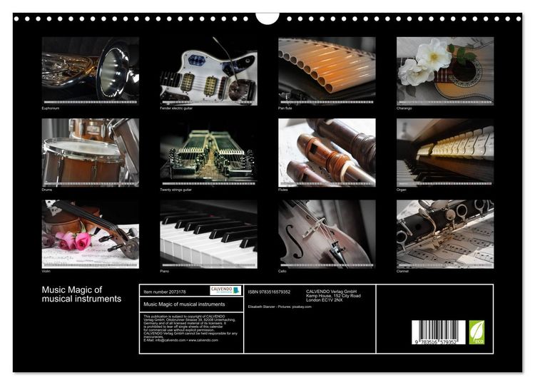 Produktbild: Music Magic of musical instruments (Wall Calendar 2026 DIN A3 landscape), CALVENDO 12 Month Wall Calendar