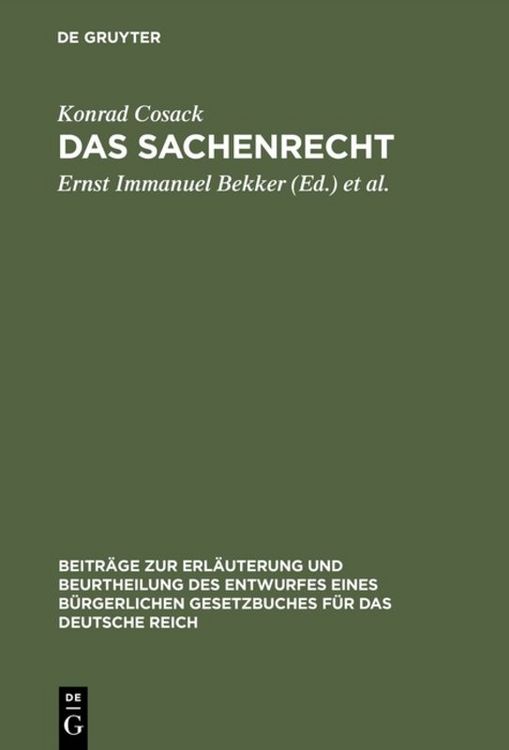 Produktbild: Das Sachenrecht