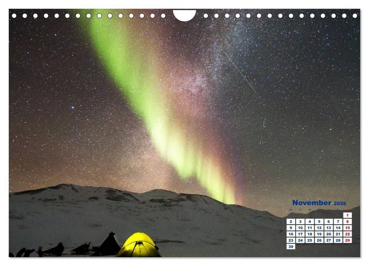 Produktbild: Faszinierende Lichterscheinungen am Himmel - Polarlichter (Wandkalender 2026 DIN A4 quer), CALVENDO Monatskalender