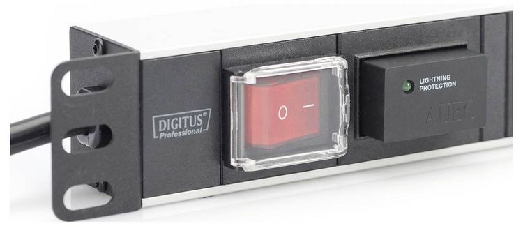 Produktbild: Digitus DN-95407 19 Zoll Netzwerkschrank-Steckdosenleiste 1 HE Schutzkontaktsteckdose Schwarz