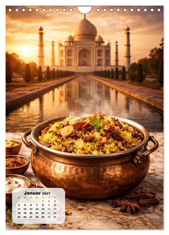 Produktbild: Indien - Eine Schlemmerreise durchs Land der Gew&uuml;rze (Wandkalender 2027 DIN A4 hoch), CALVENDO Monatskalender