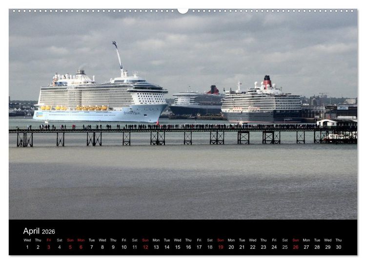Produktbild: Cruise Southampton (High Quality Premium Wall Calendar 2026 DIN A2 landscape),CALVENDO 12 Month Wall Calendar