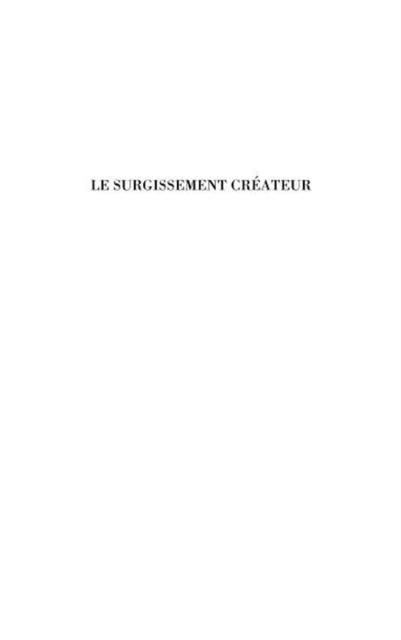Produktbild: Le surgissement createur - jeu, hasard ou inconscient