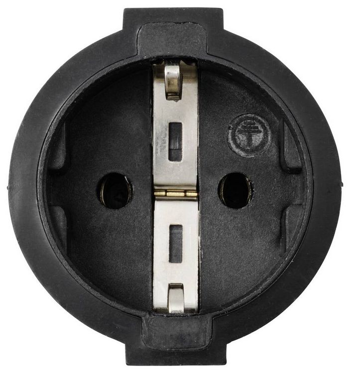 Produktbild: TRU COMPONENTS Kaltger&auml;te-Adapter CEE-Kupplung - Kaltger&auml;te-Stecker C14 Gesamtpolzahl: 2 + PE Schwarz 1 St.
