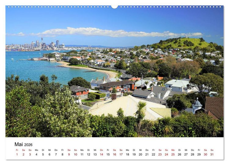 Produktbild: Auckland und Umgebung 2026 (Wandkalender 2026 DIN A2 quer), CALVENDO Monatskalender