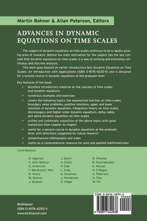 Produktbild: Advances in Dynamic Equations on Time Scales