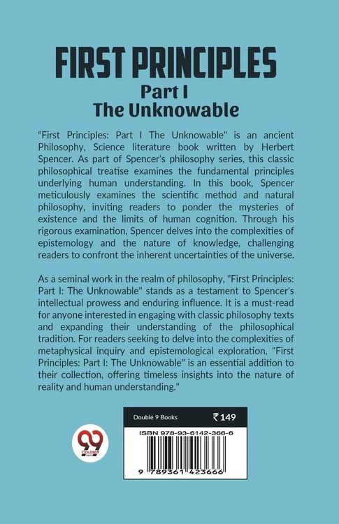 Produktbild: First Principles Part I The Unknowable