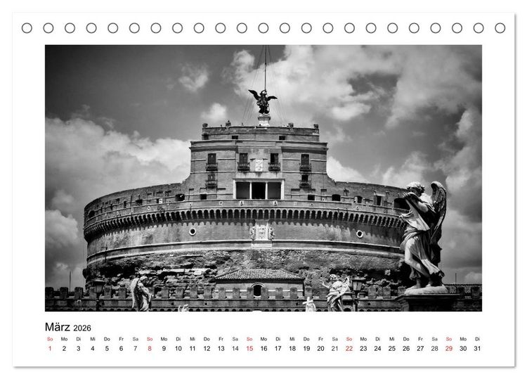 Produktbild: ROM Monochrom (Tischkalender 2026 DIN A5 quer), CALVENDO Monatskalender