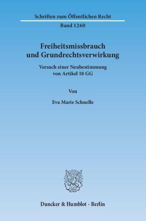 Produktbild: Freiheitsmissbrauch und Grundrechtsverwirkung.