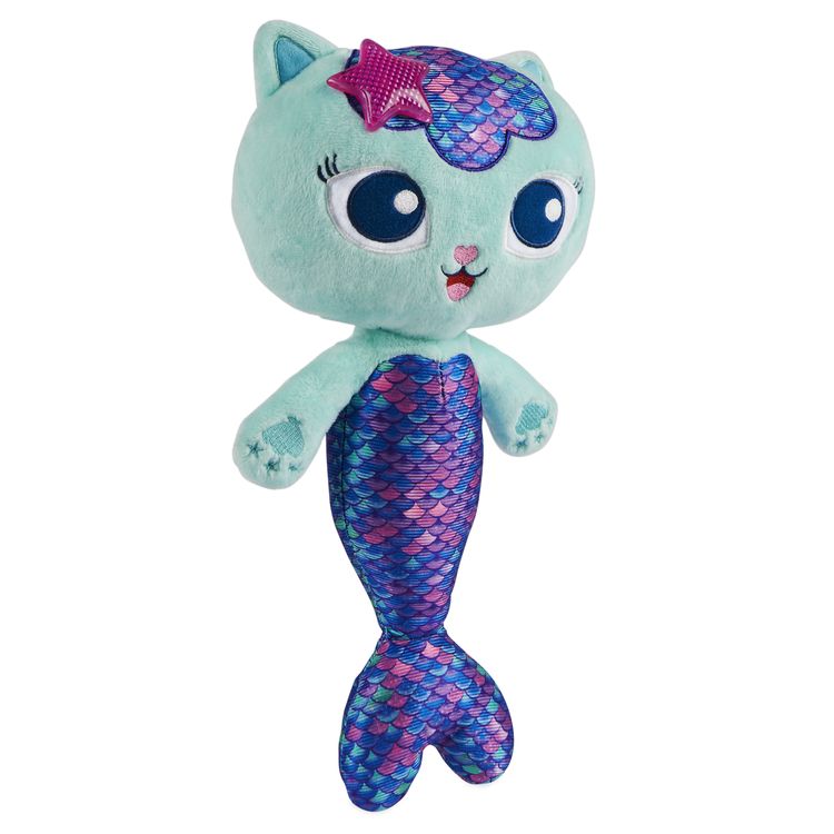 Produktbild: Gabby‘s Dollhouse, 33cm große Plüsch-Katze MerCat (deutsch: Meerkätzchen) mit Licht- und Geräuscheffekten