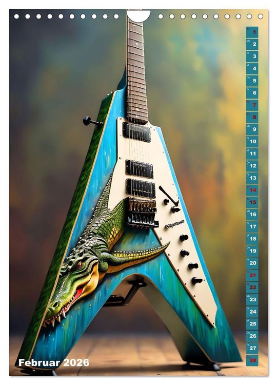 Produktbild: Traumhafte Gitarren (Wandkalender 2026 DIN A4 hoch), CALVENDO Monatskalender