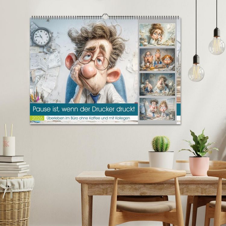 Produktbild: Pause ist, wenn der Drucker druckt (Wandkalender 2026 DIN A2 quer), CALVENDO Monatskalender