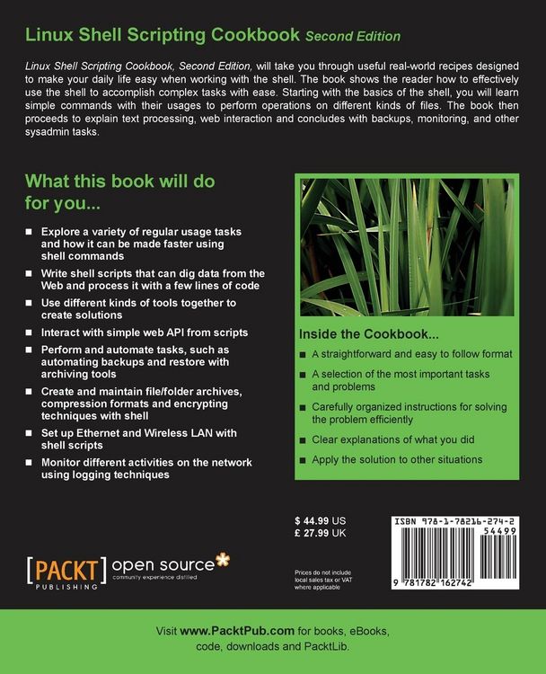 Produktbild: Linux Shell Scripting Cookbook, Second Edition