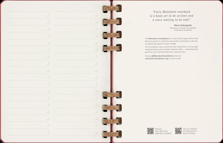 Produktbild: Moleskine Undatierter Life Kalender Mit Spiralbindung, Xl, Wochen-Monatskalender, Fester Einband, Crush Cherry