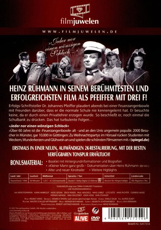 Produktbild: Die Feuerzangenbowle (Heinz R&uuml;hmann) (Special Edition) - Filmjuwelen