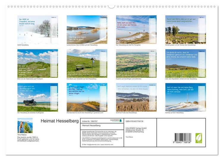Produktbild: Heimat Hesselberg (hochwertiger Premium Wandkalender 2026 DIN A2 quer), Kunstdruck in Hochglanz