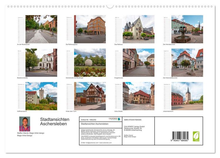 Produktbild: Stadtansichten Aschersleben (hochwertiger Premium Wandkalender 2026 DIN A2 quer), Kunstdruck in Hochglanz