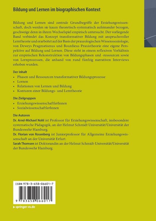 Produktbild: Bildung und Lernen im biographischen Kontext