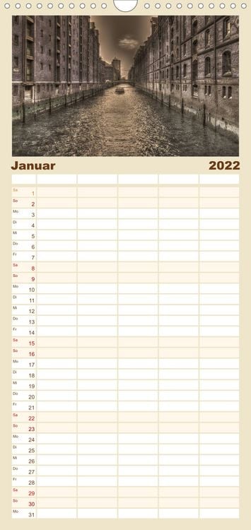 Produktbild: Hamburg - Familienplaner hoch (Wandkalender 2022 , 21 cm x 45 cm, hoch)