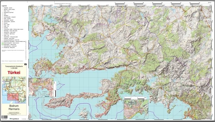 Produktbild: Bodrum - Marmaris - Topographische Reisekarte 1:250.000 T&uuml;rkei (Blatt 6)