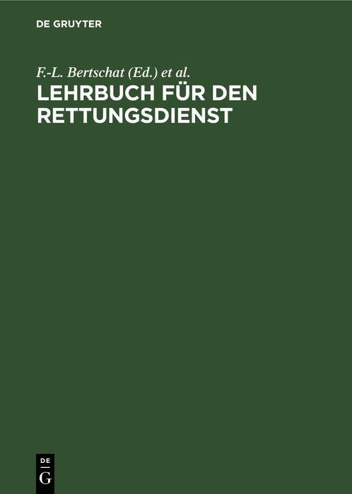 Produktbild: Lehrbuch f&uuml;r den Rettungsdienst