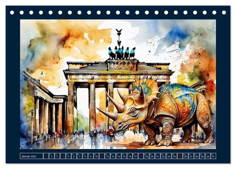 Produktbild: Dinosaurier erobern die Welt zur&uuml;ck (Tischkalender 2026 DIN A5 quer), CALVENDO Monatskalender