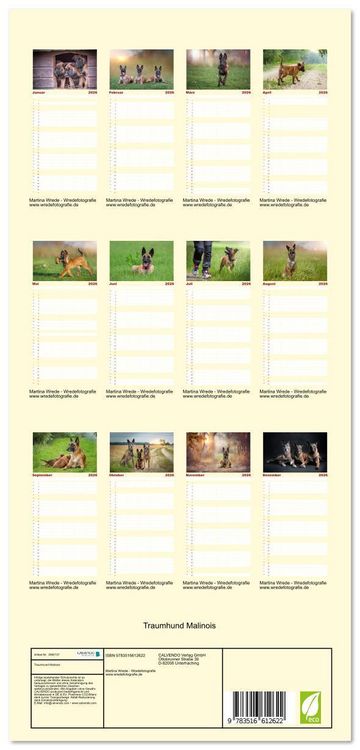 Produktbild: Familienplaner 2026 - Traumhund Malinois mit 5 Spalten (Wandkalender, 21 x 45 cm) CALVENDO