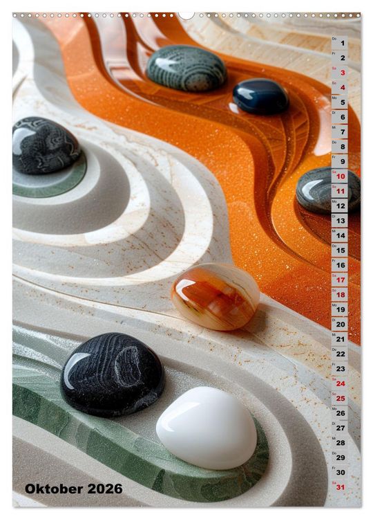 Produktbild: Zen aus Sand (Wandkalender 2026 DIN A2 hoch), CALVENDO Monatskalender