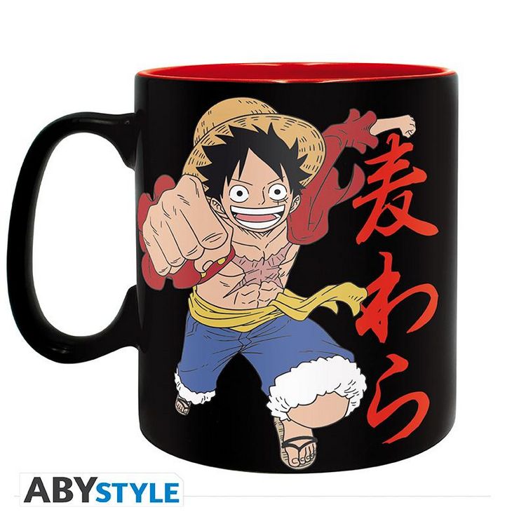 One Piece PrimeLine Tasse – 325 Ml, Schwarz – Vollflächig Bedruckt, Inkl. Geschenkbox