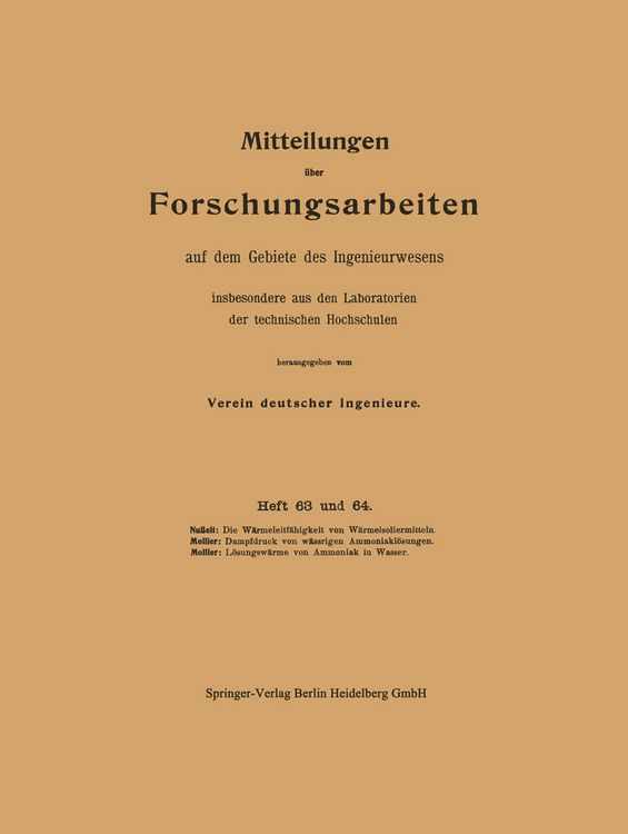 Produktbild: Mitteilungen &uuml;ber Forschungsarbeiten auf dem Gebiete des Ingenieurwesens