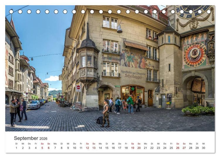 Produktbild: Schweiz - Die sch&ouml;nsten St&auml;dte (Tischkalender 2026 DIN A5 quer), CALVENDO Monatskalender