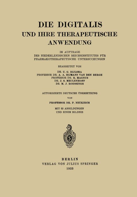 Produktbild: Die Digitalis und Ihre Therapeutische Anwendung